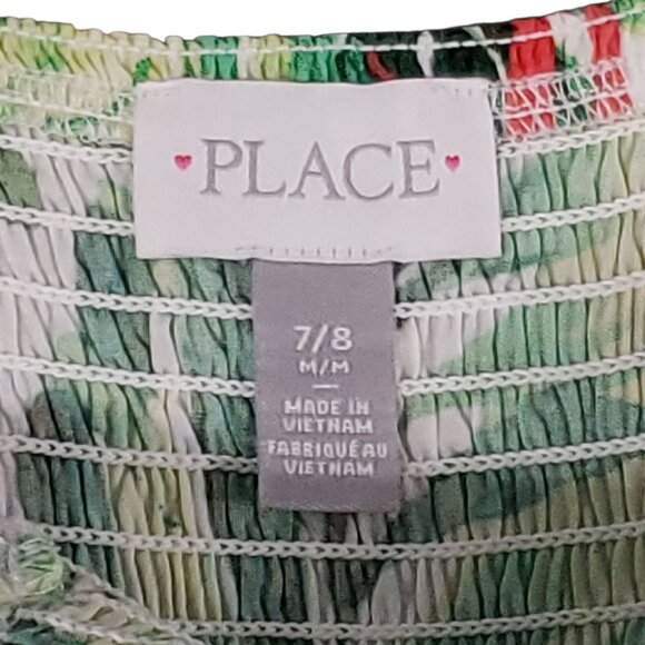 The Children's Place Girls Jungle Print Ruffle Sleeveless Dress 7/8/M - Picture 3 of 4